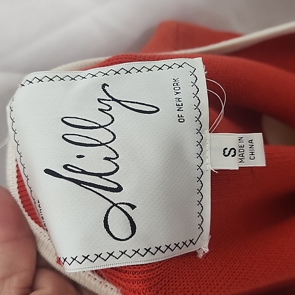 Milly Of New York Cotton Silk Blend Button Down Colorblock Cardigan Size S - Picture 8 of 9